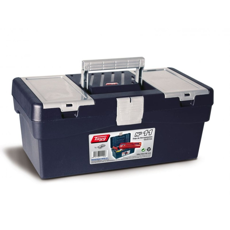 CAJA PLASTICA N11 C/GAVETA Y BAND. 356X192X150 MM.