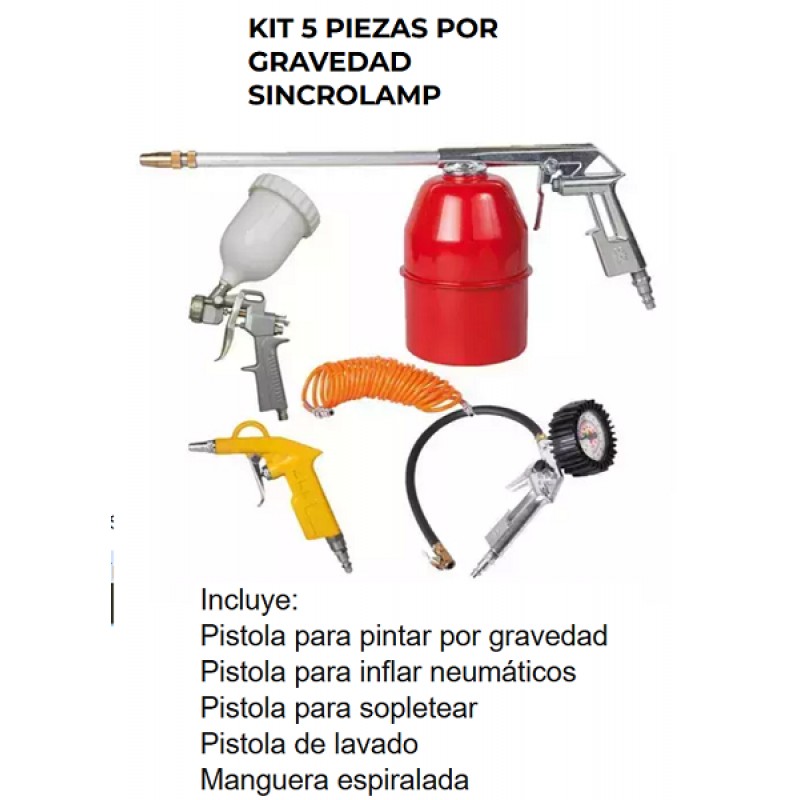 KIT COMPRESOR 5 PIEZAS GRAVEDAD