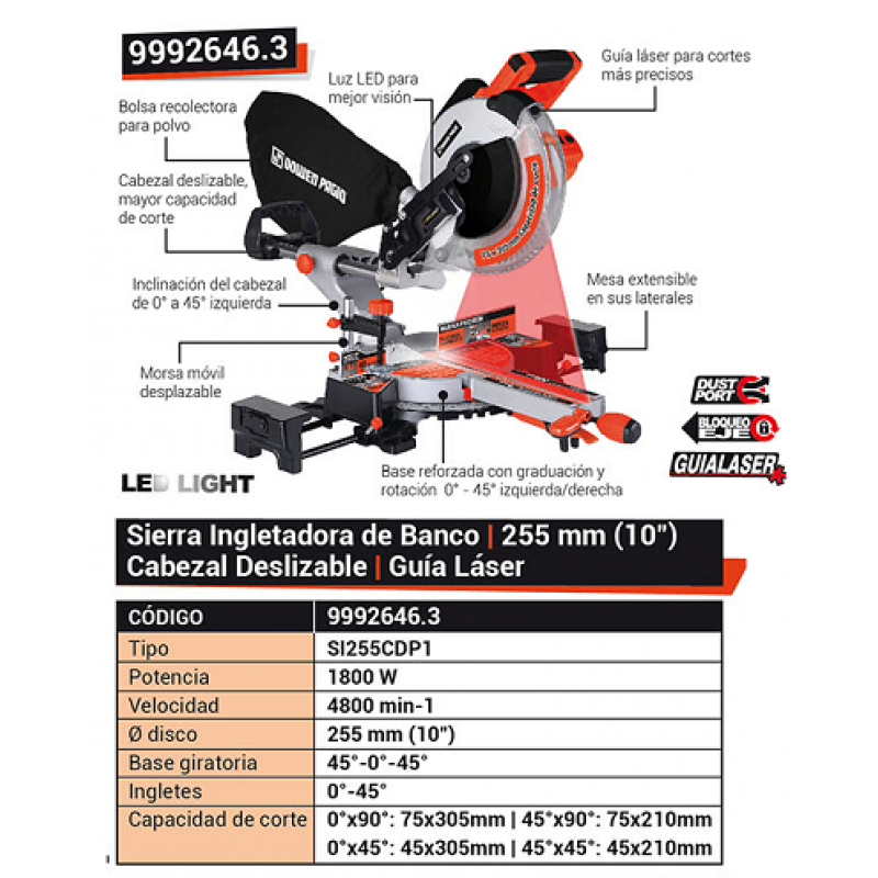 INGLETADORA ANGULAR 10" CAB/DESP