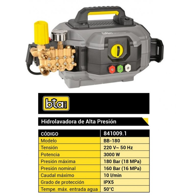 HIDROLAVADORA BB-180BAR  ALTA PRESION