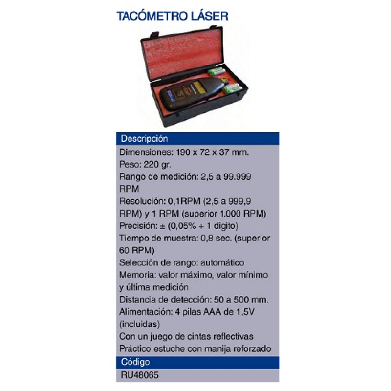 TACOMETRO LASER 10000RPM.
