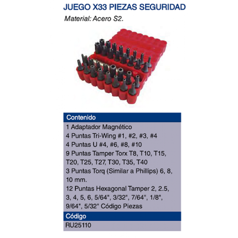 JUEGO PUNTAS 33 PZ TRIWING