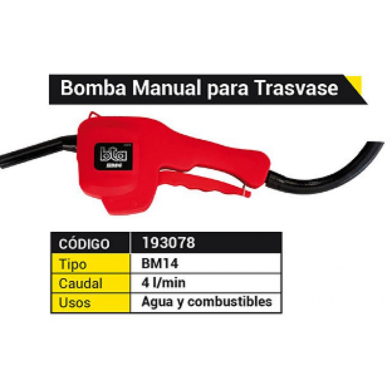 BOMBA MANUAL P/TRASVASE 4 L/MIN