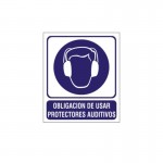 CARTEL ACRILICO PROTECTORES AURICULARES 40X45