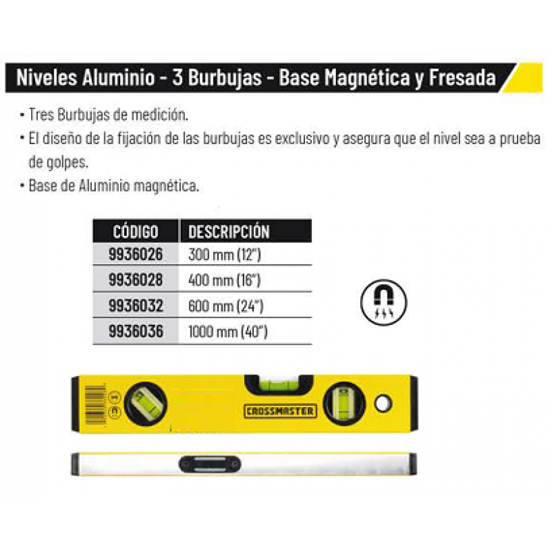 NIVEL ALUMINIO  60CM.   (24")