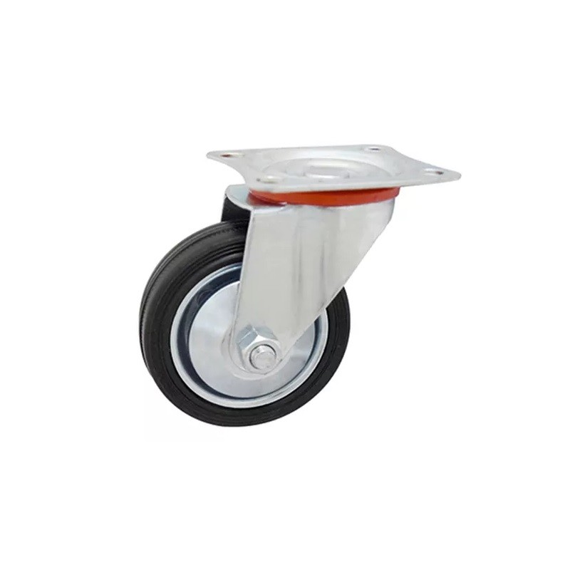 RUEDA HORQ.GIRATORIA CAUCHO 125