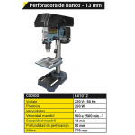 AGUJEREADORA DE BANCO 13MM.1/3HP