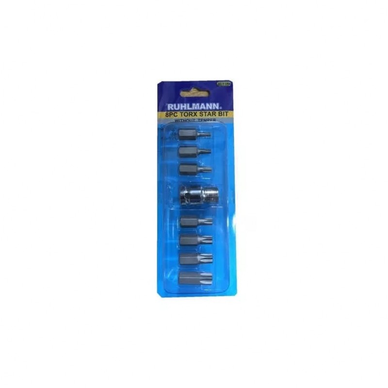 JUEGO PUNTAS TORX 8 PZAS.ENC.1/2 MACHO