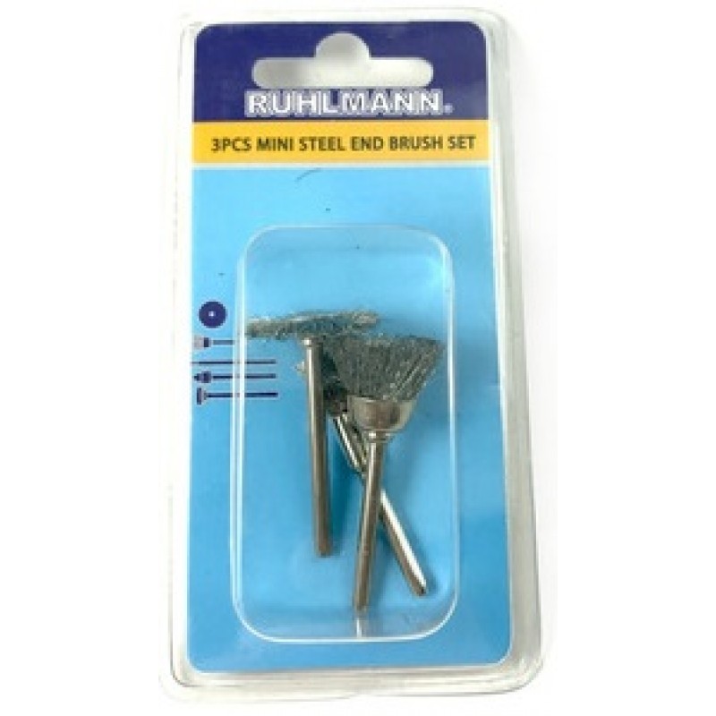 ACCESORIOS P/MINITORNO CEPILLOS ACERO INOX. 3 PCS.