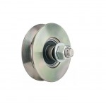 RUEDA PORTON ACERO "V"-90MM-1 RULEMAN