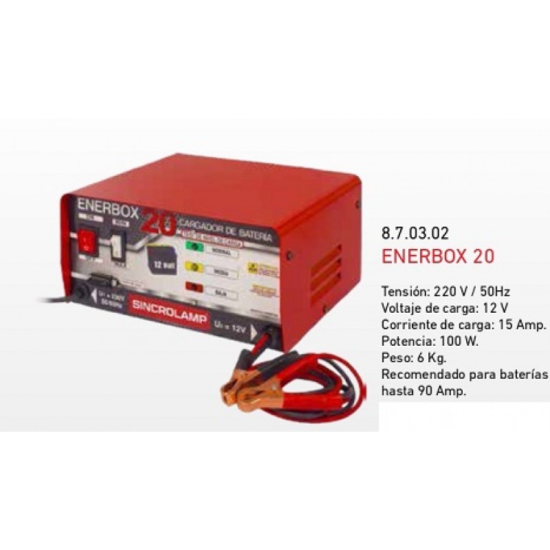CARGADOR ENERBOX-20 (15A) 12V.