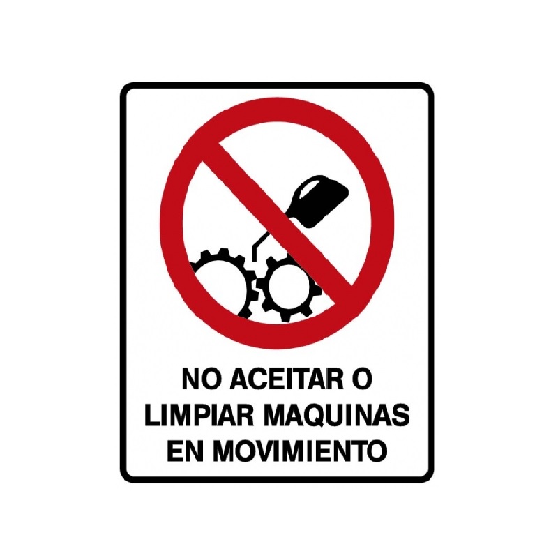 CARTEL ACRILICO NO ACEITAR MAQUINAS EN MOV. 22X26