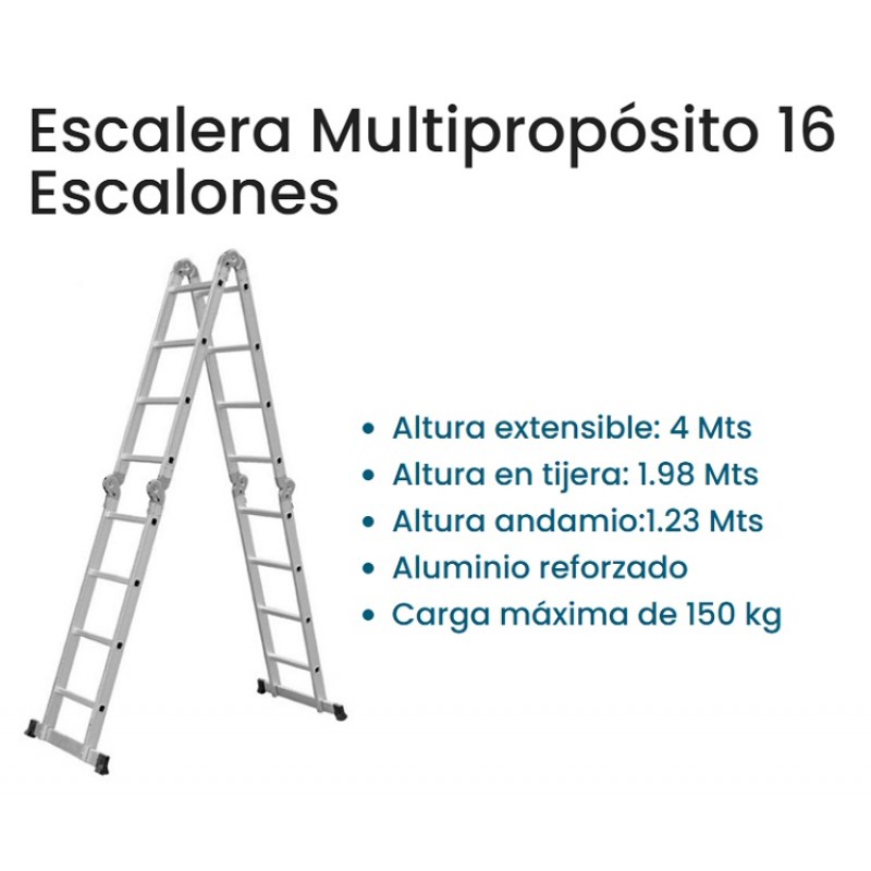 ESCALERA ALUM.ARTIC.16E.4,00M. 150KG.