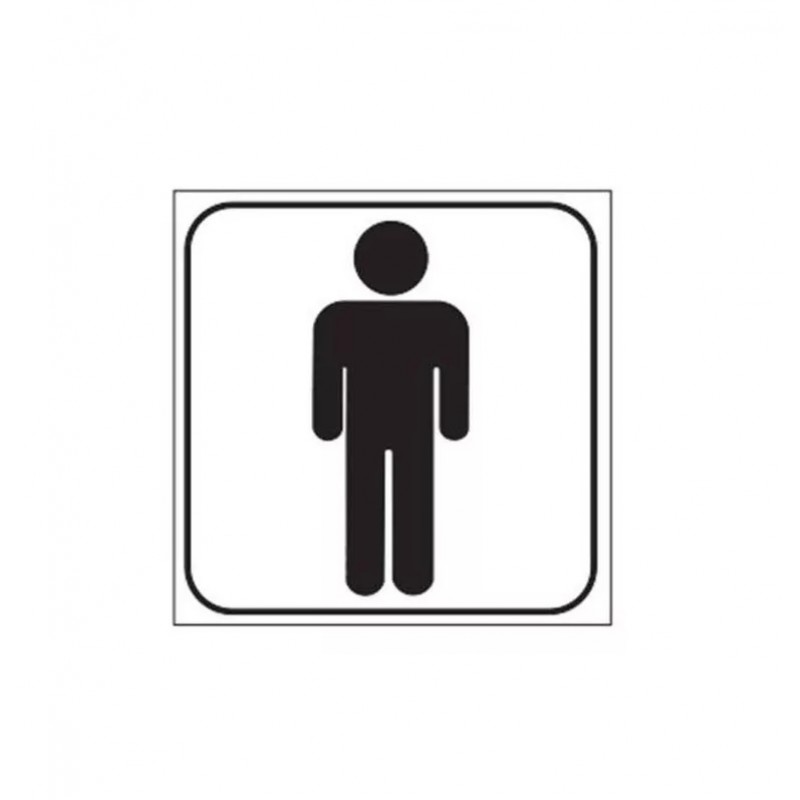 CARTEL ACRILICO BAÑO HOMBRE 14X14