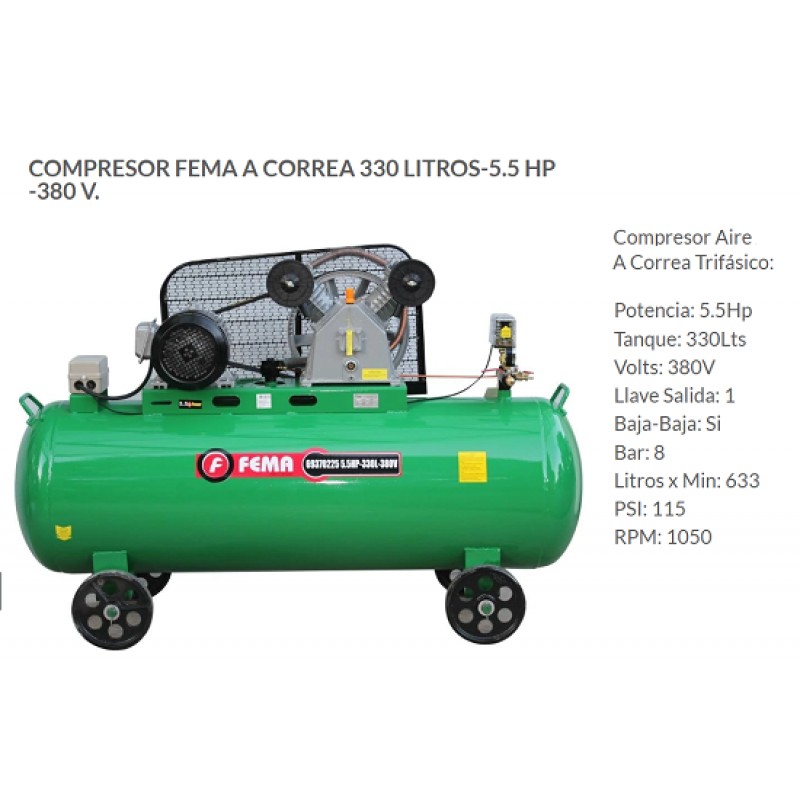 COMPRESOR 330LTS.5.5HP*TRIF.CORREA