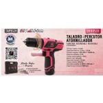 TALADRO BAT. 12V.2VE.C/P 10MM. M/AUT.PINK