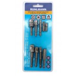 JUEGO ADAPTADOR EXAG.1/4" 9 PZ.