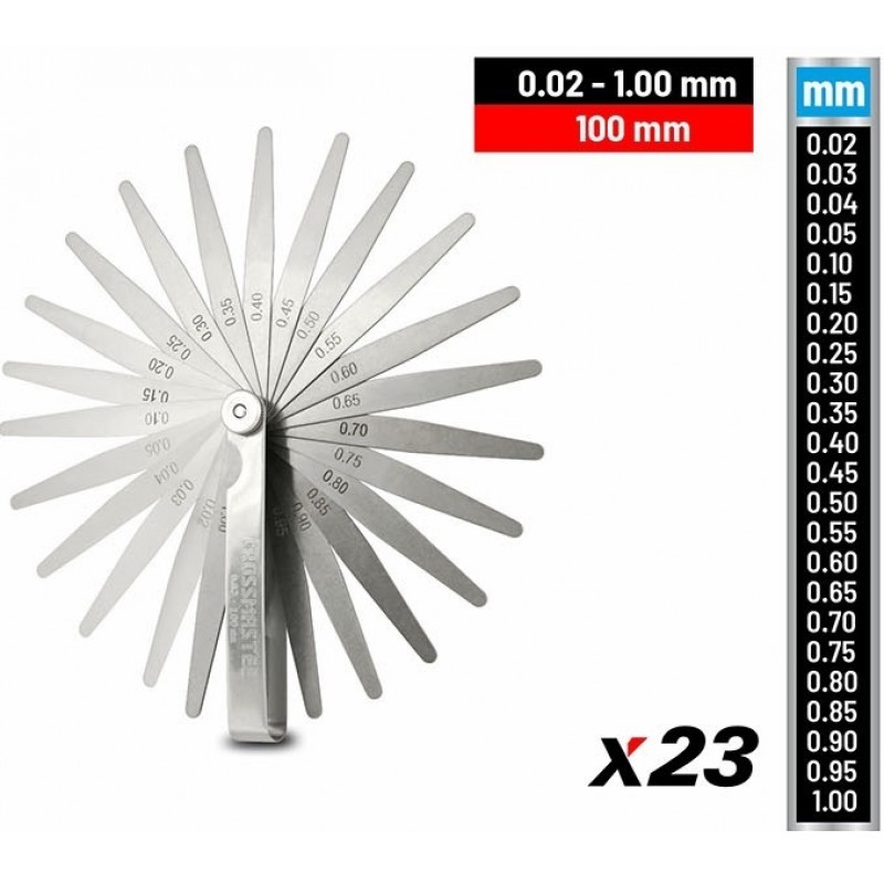 SONDA MILIMETRICA 23 PZAS. PLANA 0.02MM