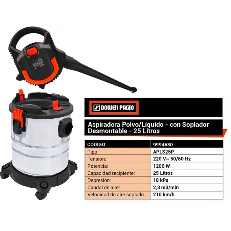 ASPIRADORA 25L.POLVO/LIQ. C/SOPLADOR