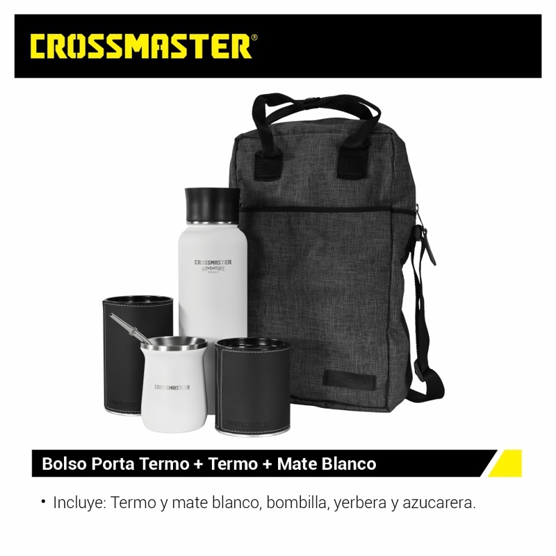 BOLSO P/TERMO + SET MATE BLANCO