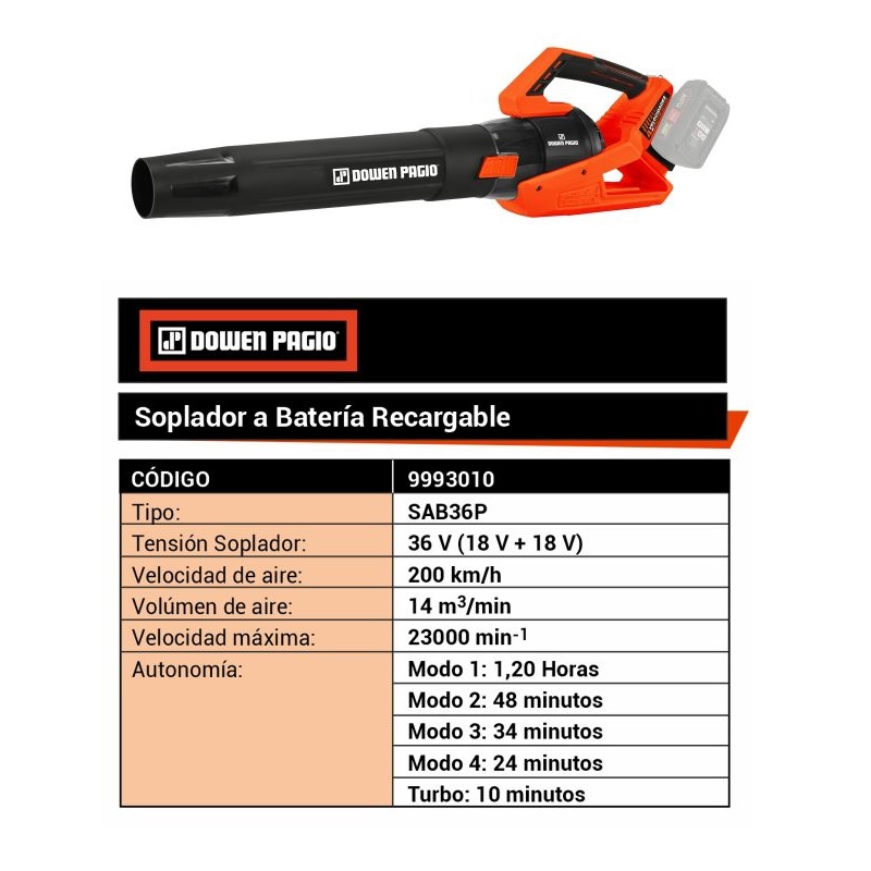 SOPLADOR BATERIA 18V+18V LITIO - S/BAT.