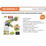 AMOLADORA ANGULAR 20V BL 950W 9000RPM 115MM