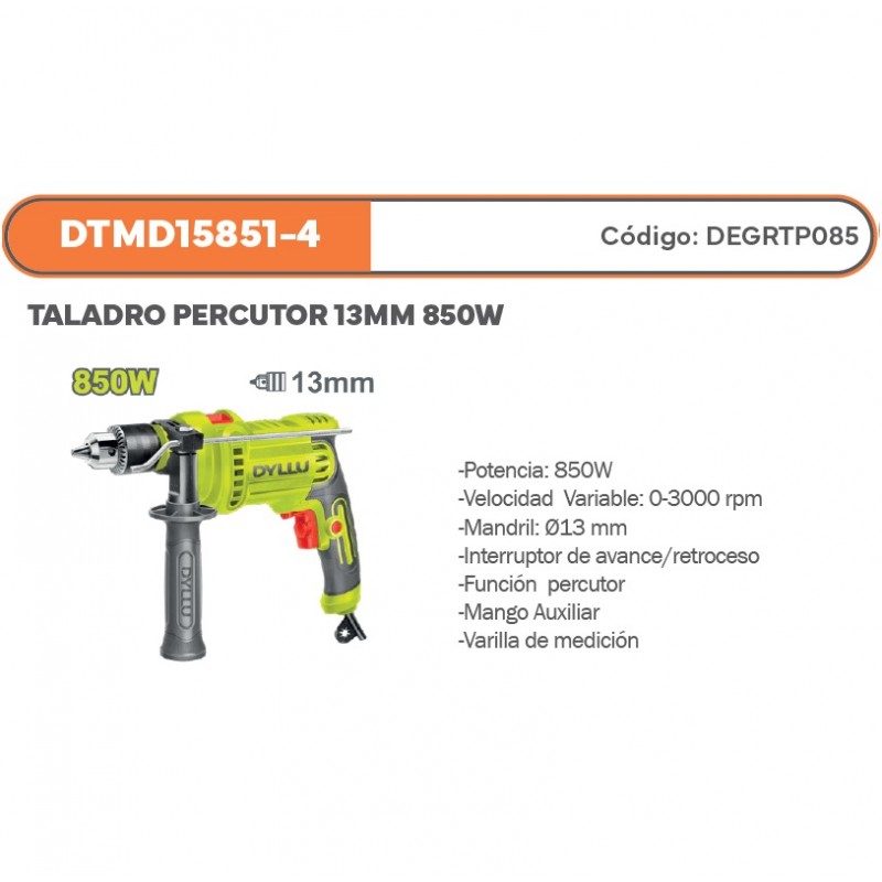 TALADRO CON PERCUTOR 850W 13MM