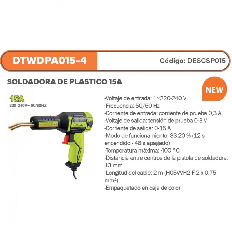 SOLDADORA DE PLASTICO 15A