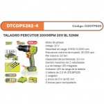 TALADRO PERCUTOR 2000RPM 20V BL 52NM
