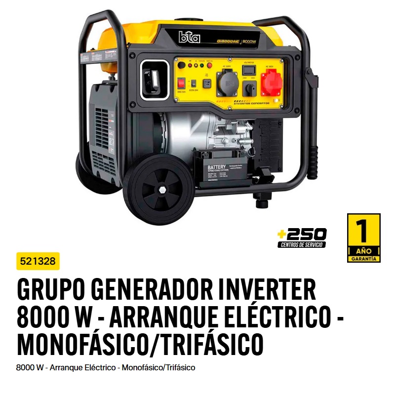 GENERADOR  8000W/GIT8000AE 420CC. INVERTER 220V.