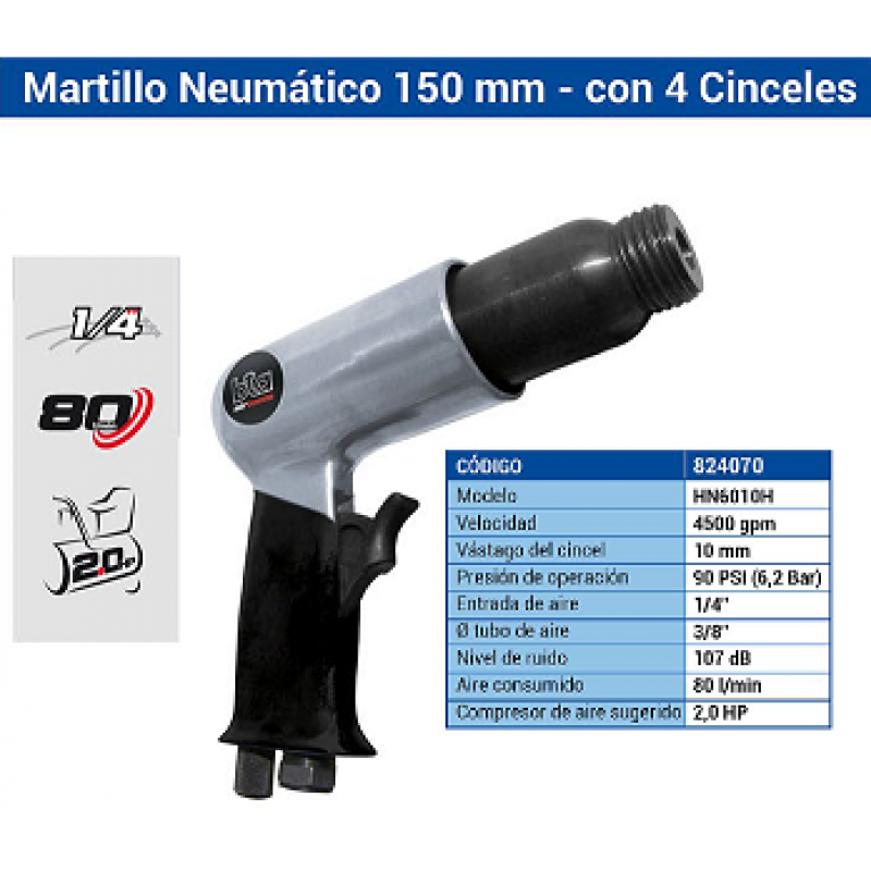 NEUMATICO MARTILLO 4 CINC.150MM