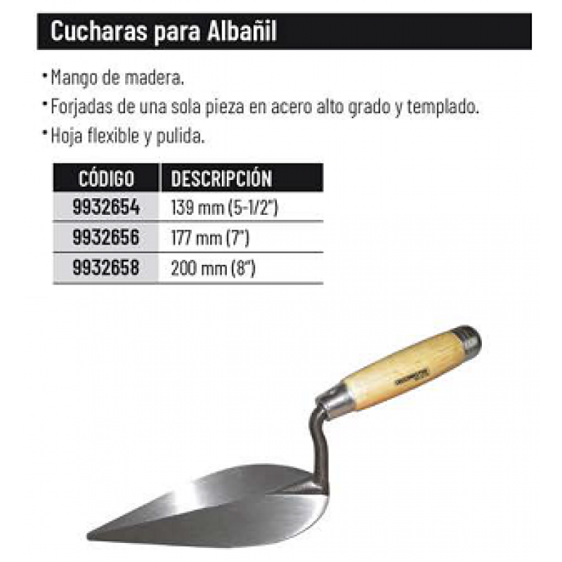 CUCHARA ALBANIL N7    FORJADA