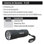 LINTERNA C/LED ALUMINIO 9L.