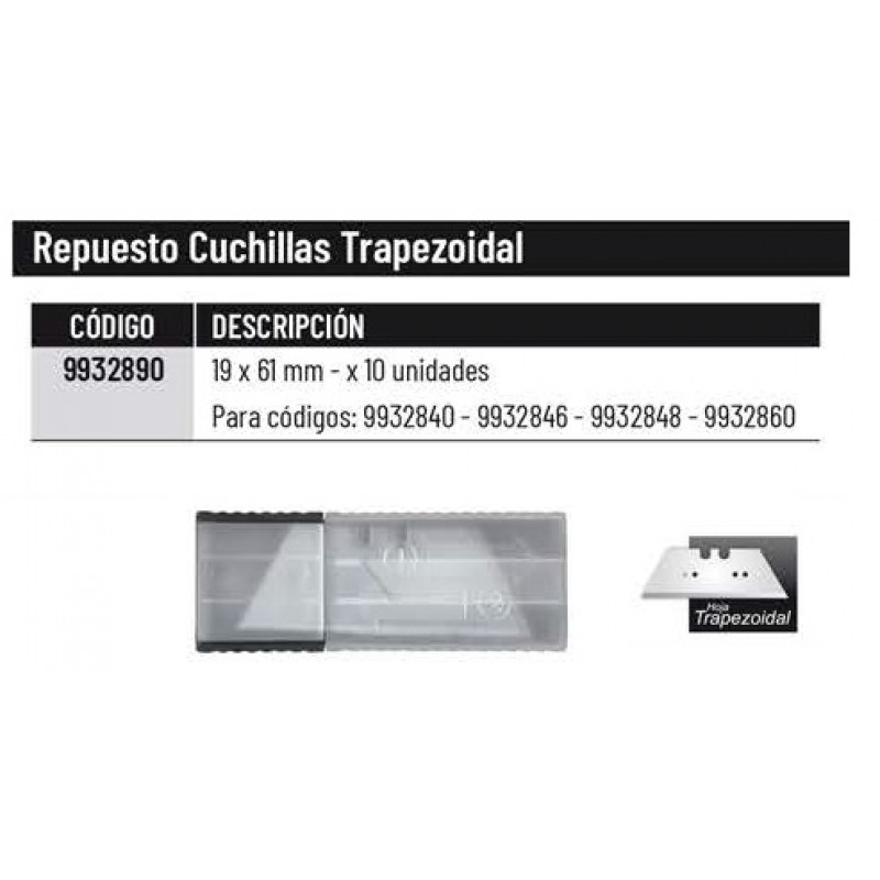 REPUESTO TRINCHETA TRAPEZOIDAL