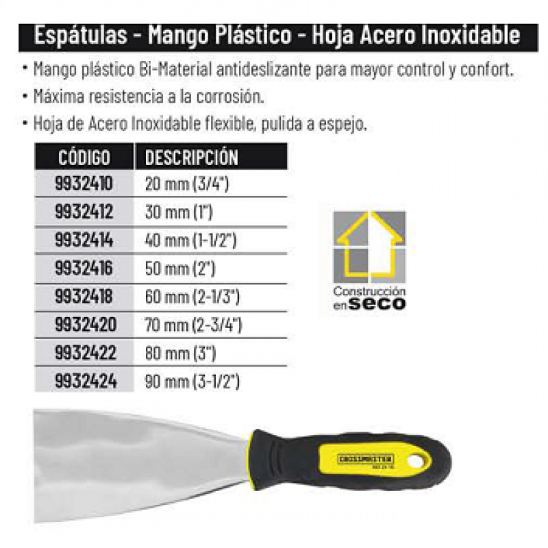 ESPATULA  40MM  M/PLASTICO