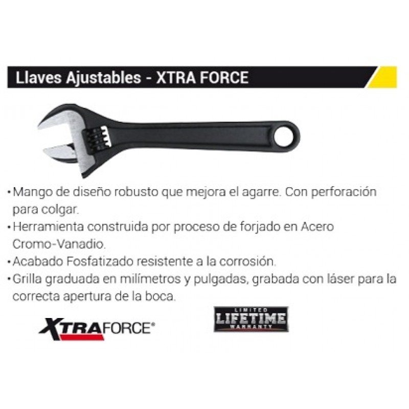 LLAVE AJUSTABLE  6" XTRA FORCE