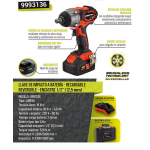 LLAVE IMPACTO ½" BAT. 18V. BRUSHLESS